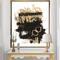 Designart - Gold and Black drift II - Glam Modern Canvas in Gold Frame